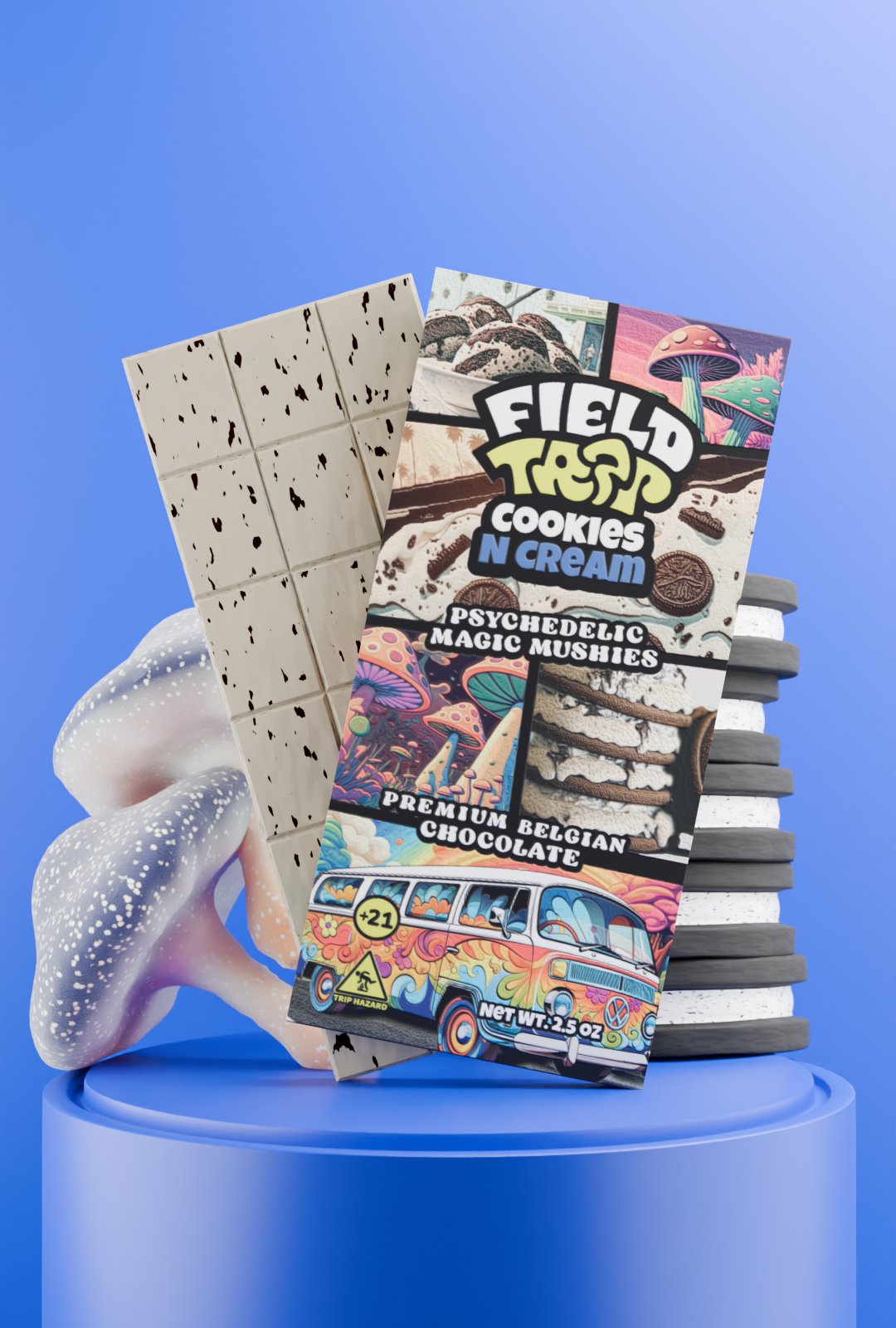 trap-university-field-trip-cookies-cream-dream-psychedelic-magic-mushroom-chocolate-featured Cookies & Cream Dream – Psychedelic Magic Mushroom Chocolate - Image 1
