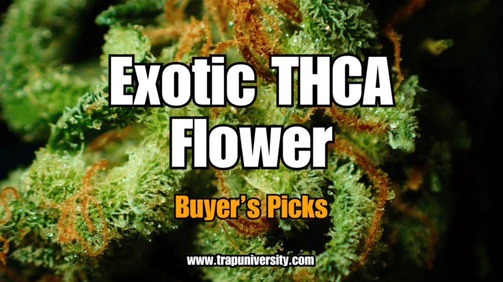 Close-up of green frosty buds highlighting exotic THCA flower strains