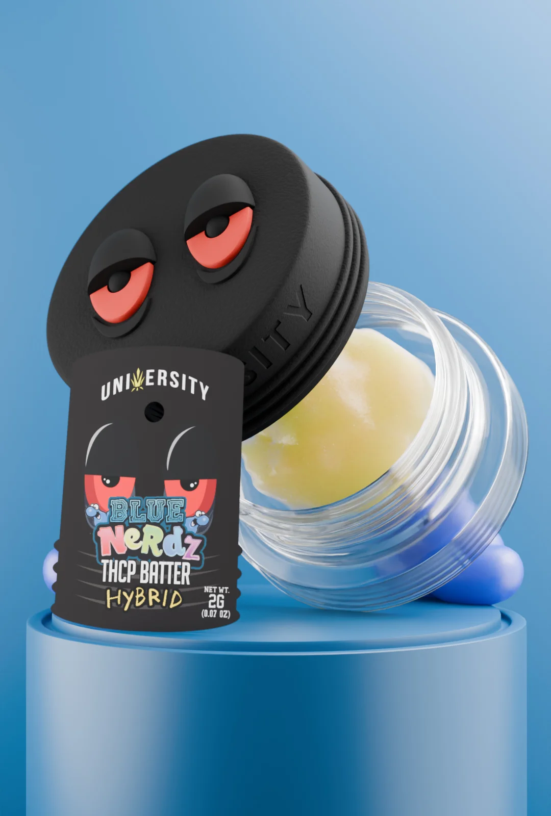 trap-university - Blue Nerdz Concentrate THCP Live Batter Hybrid 2g Blue Nerdz THCP Premium Live Batter Hybrid concentrate jar