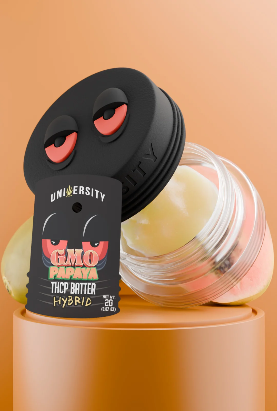 trap-university - GMO Papaya Concentrate THCP Live Batter Hybrid 2g GMO Papaya THCP Premium Live Batter Hybrid concentrate jar
