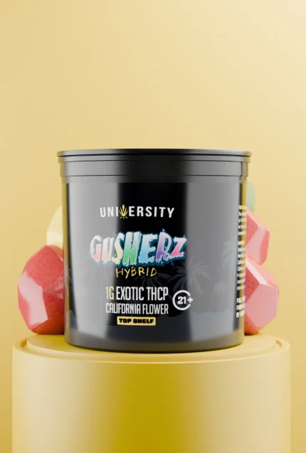 Gusherz THCP Exotic Flower 1G hybrid strain with bold fruity flavor and premium exotic quality.