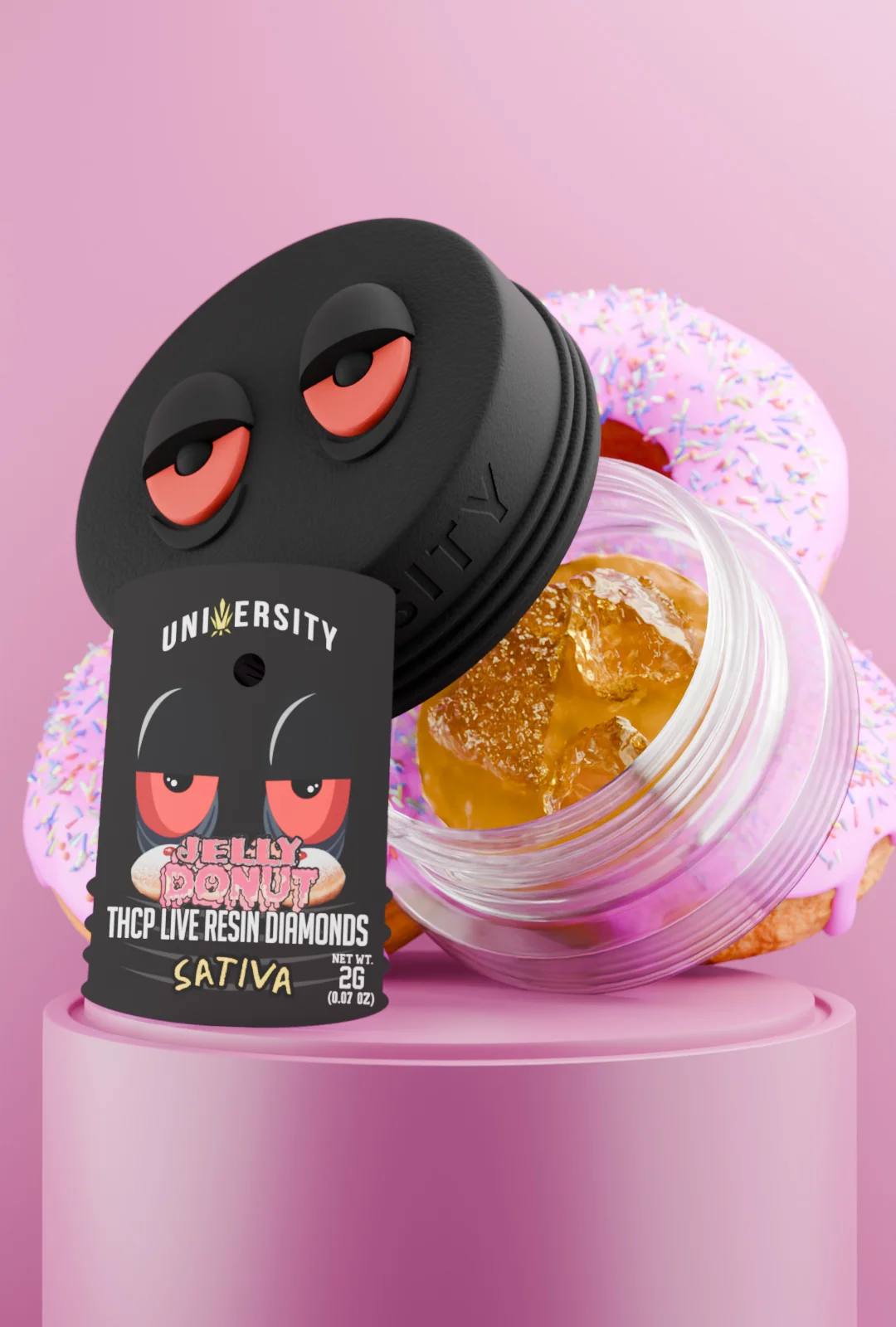 trap-university - Jelly Donut THCP Live Resin Diamonds Sativa 2g Jelly Donut THCP Live Resin Diamonds Sativa concentrate jar 2G