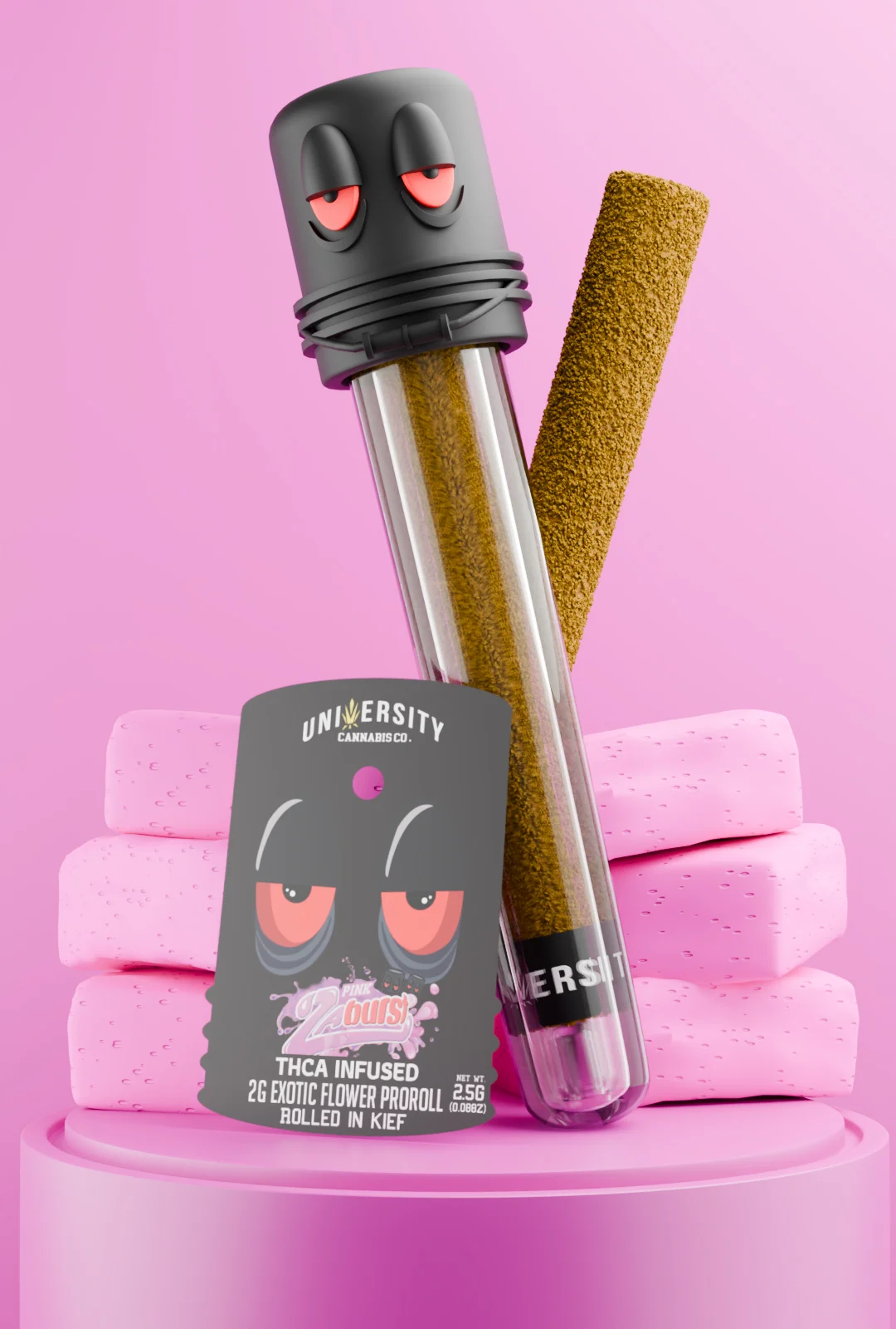 trap-university - Pink Zaburst Runtz THCA Pre Rolls 2gr Pink Zaburst Runtz THCA Preroll 2G with tropical fruity flavor, smooth candy-like sweetness, uplifting effects, and premium rolled kief.