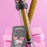 Pink Zaburst Runtz THCP Preroll 2G premium preroll with sweet candy flavor, fruity tropical notes, and smooth bold finish.