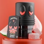Watermelon Splash THCP Live Rosin Premium Gummies Sativa jar with cubes