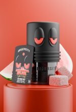 Watermelon Splash THCP Live Rosin Premium Gummies Sativa jar with cubes