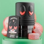Wild Strawberry THCP Live Rosin Premium Gummies Indica jar with cubes