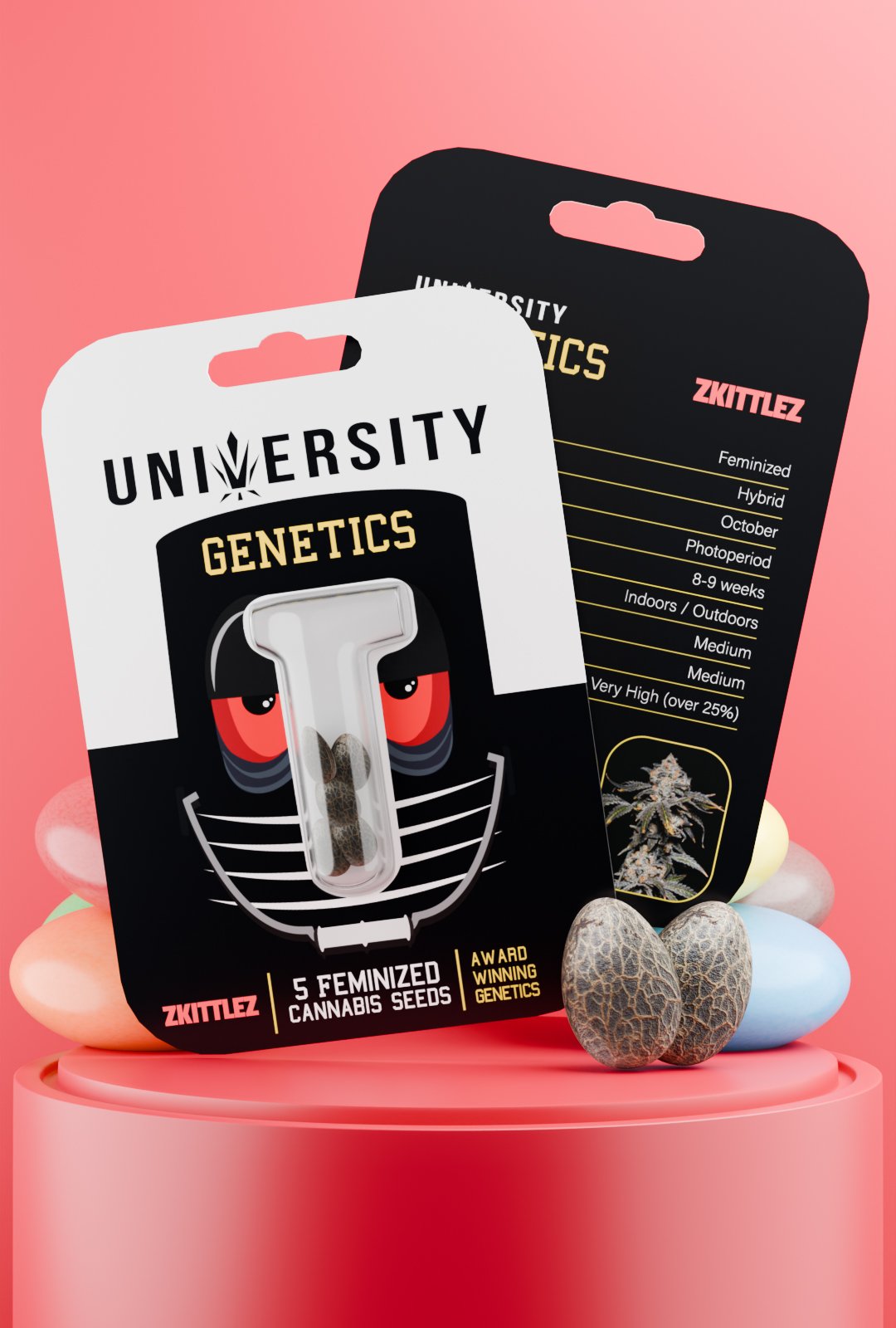 trap-university-Zkittlez Feminized Seeds – University Genetics Zkittlez Feminized Seeds pack – high THC hybrid strain
