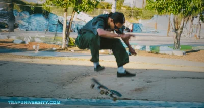 Skater enjoying fun things to do outdoors while vibing.