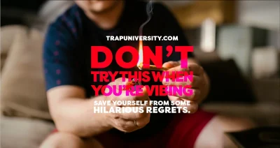 Person lighting a blunt at home, a reminder of things to avoid when you’re vibing.