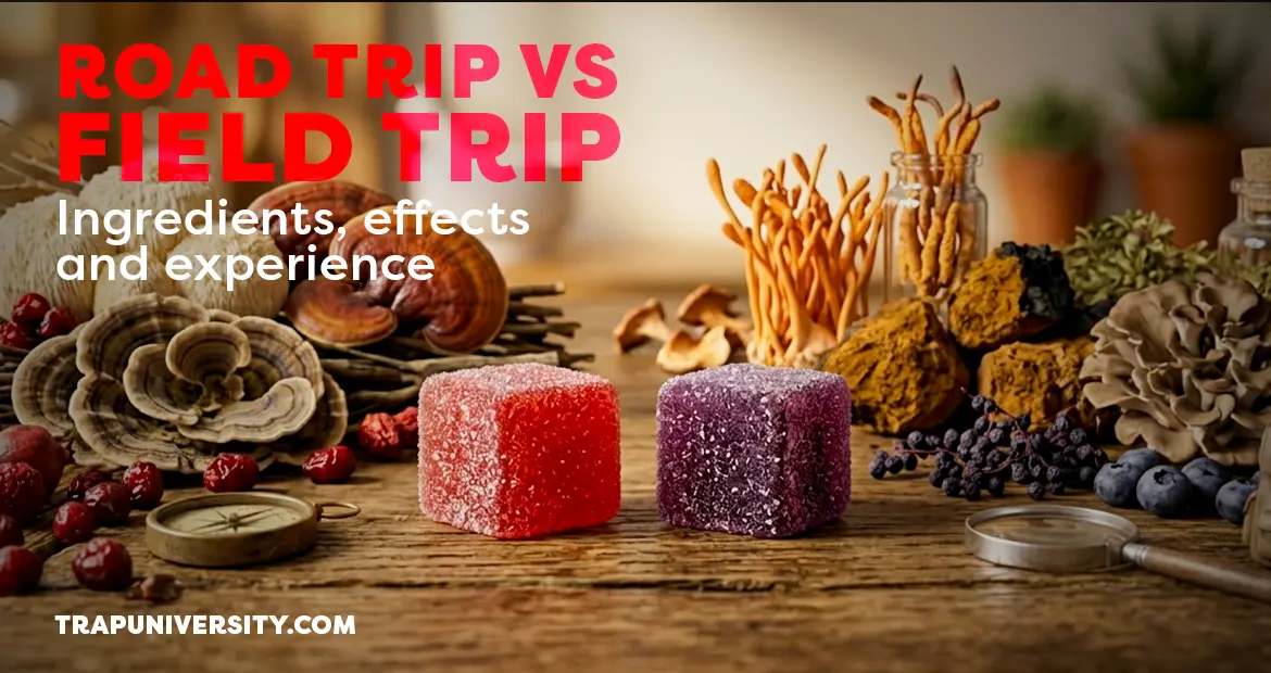 Road Trip Mushroom Gummies vs Field Trip comparison