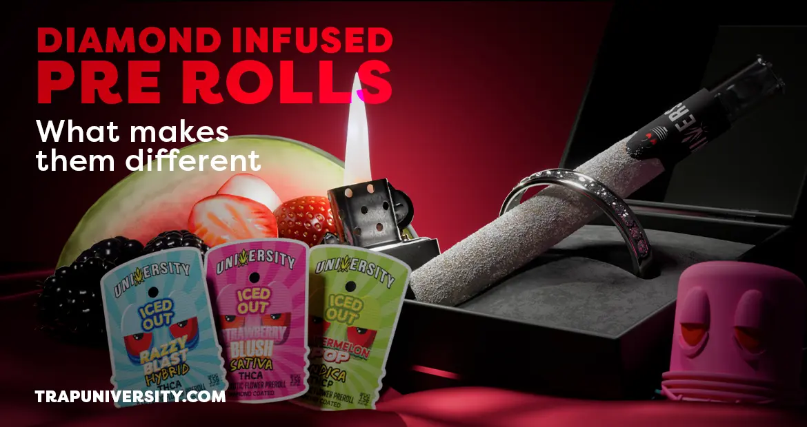 3.5g exotic pre rolls diamond infused premium cannabis pre roll with THCA coating and flavored packaging