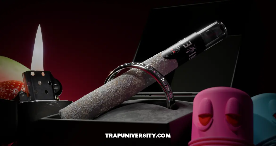 THCA diamond infused pre roll premium close up luxury cannabis product with crystal coating