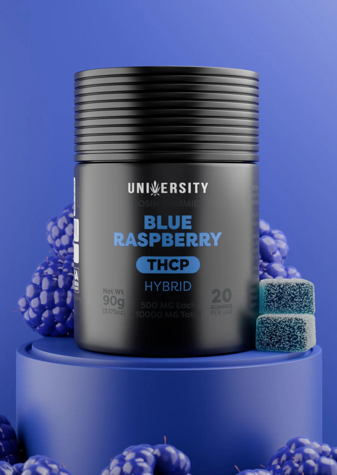 trap-university-gummies-thcp-blue-raspberry-live-rosin Blue Raspberry – THCP Live Rosin Premium Gummies - Image 1