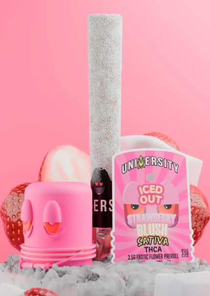 Strawberry Blush – THCA Diamond Infused Pre Roll 3.5G (Exotic Sativa | Iced Out 💎)