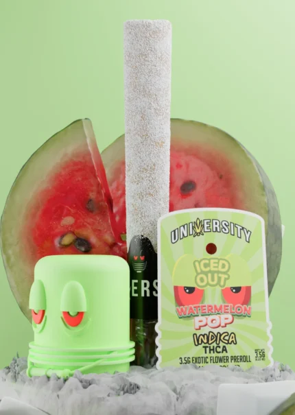 Watermelon Pop – THCA Diamond Infused Pre Roll 3.5G (Exotic Indica | Iced Out 💎)