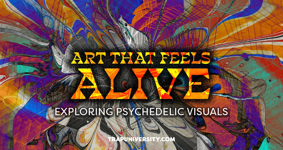 psychedelic art visual featuring colorful immersive patterns and surreal visual culture design