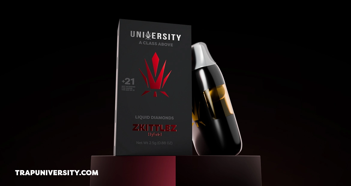THCA Vapes Explained image featuring liquid diamond THC oil disposable vape device